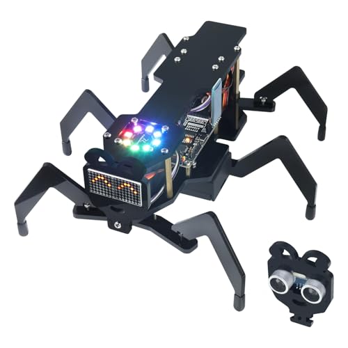 FREENOVE Robot Ant Kit (Compatible with Arduino IDE), Dot Matrix Expressions, Obstacle Avoidance, Wireless Control App, Ultrasonic Sensor Servo von FREENOVE
