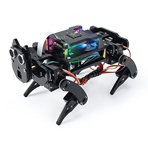 Freenove Robot Dog Kit for ESP32-WROVER CAM (Included), Dual-core 32-bit 240 MHz Microcontroller, Walking, Camera, Touch Sensor, Ultrasonic Ranging, Buzzer, RGB LED, Servo, App von FREENOVE