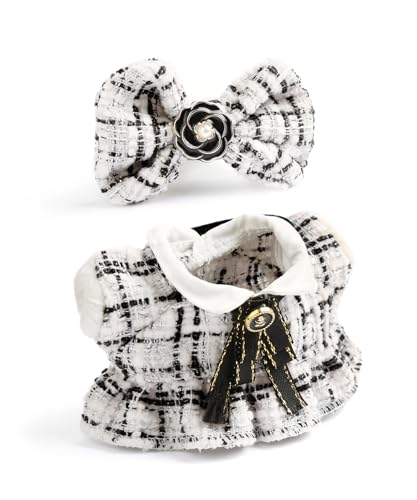 Niedliches Kleidungsset für 17 cm große Puppe, schickes Puppen-Outfit mit weißem kariertem Tweed-Kleid, schwarzer Krawatte und Schleife, Kawaii-Puppenkleidung, Zubehör für Sammler und Fans Niedliches Kleidungsset für 17 cm große Puppe, schickes Puppen-Outfit mit weißem kariertem Tweed-Kleid, schwarzer Krawatte und Schleife, Kawaii-Puppenkleidung, Zubehör für Sammler und Fans von FREEYE