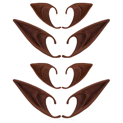 FRESHME Renaissance 4 Paar braune Feen-Pixie-Ohren – kurze und lange Silikon-Elfenohren Set für Frauen Cosplay Halloween Weihnachten Renaissance Anime Vampir Maskerade Dress Up Requisiten Kostüm FRESHME Renaissance 4 Paar braune Feen-Pixie-Ohren – kurze und lange Silikon-Elfenohren Set für Frauen Cosplay Halloween Weihnachten Renaissance Anime Vampir Maskerade Dress Up Requisiten Kostüm von FRESHME