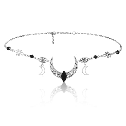 FRESHME Renaissance Accessoires Kopfkette - Kreis Kopfschmuck Vintage Stirnkette Feenkrone Halloween Renfaire Kostüm, Mehrfarbig/Meereswellen (Ocean Tides), Einheitsgröße von FRESHME