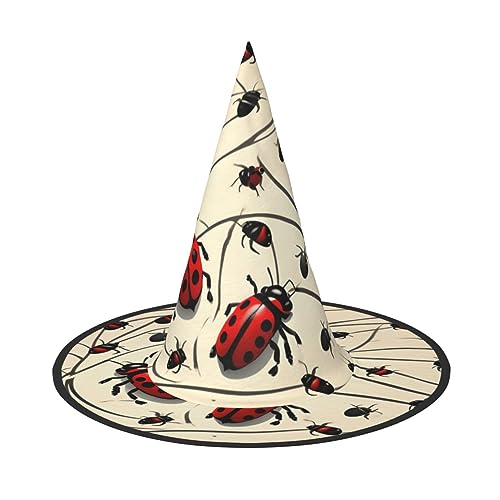 FRESQA Art Ladybug Stylischer Hexenhut für Damen, Kostüm für Halloween, Halloween, Partyhut von FRESQA