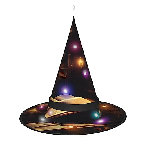 FRESQA Buchzimmer, geheimnisvolle Bibliothek, Halloween, Erwachsene, böser Hexenhut, als Dekoration, Hexenkostüm für Halloween, Cosplay-Party FRESQA Buchzimmer, geheimnisvolle Bibliothek, Halloween, Erwachsene, böser Hexenhut, als Dekoration, Hexenkostüm für Halloween, Cosplay-Party von FRESQA