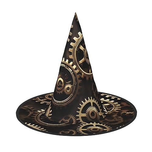 FRESQA Coole Steampunk-Zahnräder, schicker Halloween-Hexenhut für Damen, Top Wahl für das beste Halloween-Kostüm-Ensemble FRESQA Coole Steampunk-Zahnräder, schicker Halloween-Hexenhut für Damen, Top Wahl für das beste Halloween-Kostüm-Ensemble von FRESQA