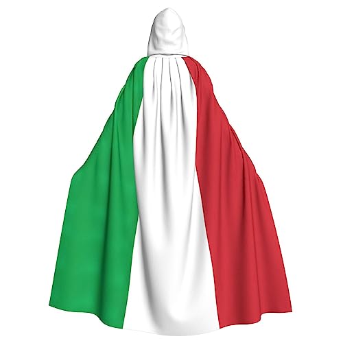 FRESQA Italien-Flagge, exquisiter Kapuzenumhang für Erwachsene, ultimativer Rollenspiel-Umhang, perfekt für einen Vampir-Look von FRESQA