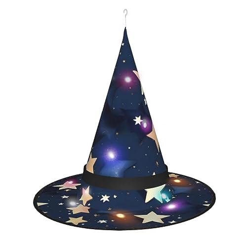 FRESQA Magisches Halloween-Kostüm-Accessoire mit LED-Lichtern, Himmel und Sternen, bequeme Oxford-Stoff-Konstruktion, Marineblau von FRESQA