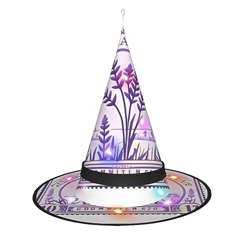 FRESQA Magisches Halloween-Kostüm-Accessoire mit LED-Lichtern, Lavendel-Stempel, bequeme Oxford-Stoff-Konstruktion von FRESQA