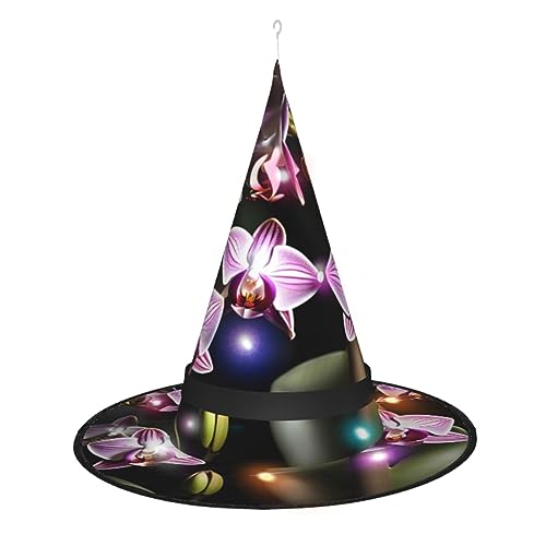 FRESQA Magisches Halloween-Kostüm-Zubehör mit Glocken-Orchideen-Muster, mit LED-Lichtern, bequeme Oxford-Stoff-Konstruktion von FRESQA