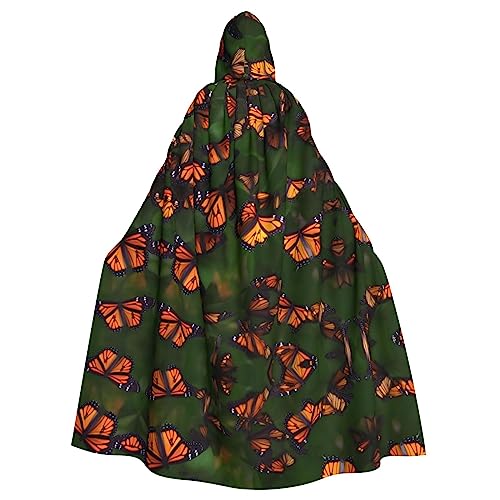 FRESQA Monarch-Schmetterling-Party-Dekor-Umhang, Erwachsenen-Kapuzenumhang, ultimativer Hexenumhang für Halloween-Treffen von FRESQA