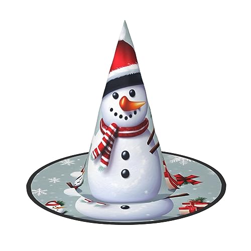 FRESQA Weihnachtlicher Schneemann-Hut-Kostüm, stilvoll, Hexenhut, Kostüm für Halloween, Halloween, Partyhut von FRESQA