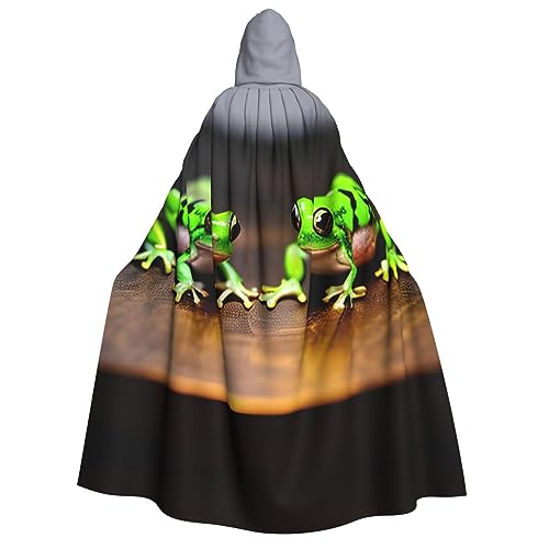 FRGMNT Niedlicher und lustiger Herren-Kapuzenumhang mit lustigem Frosch-Aufdruck, Cosplay-Kostüm, Umhang für Halloween, Kapuzenuniform von FRGMNT