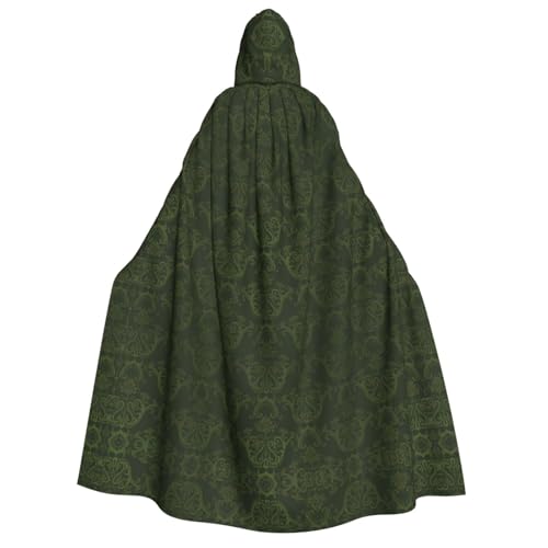 Hunter Green Floral Petals Pattern Print Women Hooded Cloak,Carnival Cape, Adults Hooded Cloak Cape, for Halloween Cosplay Costumes von FRGMNT