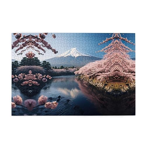 Personalisiertes Holzpuzzle – 1000 Teile – umweltfreundliches Material für Freunde Japan Mount Fuji Landschaft von FRGMNT