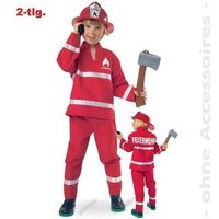 FRIES 21274 Feuerwehrmann rot, Oberteil + Hose, Größe 104 von FRIES