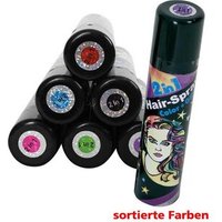 FRIES 30300 Hair-Color & Glitter-Spray, 2 in 1, farblich sortiert, 100 ml von FRIES