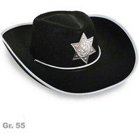 FRIES 38292 Cowboyhut, schwarz, Größe 55 cm von FRIES