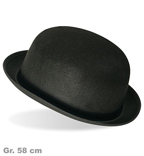PARTY DISCOUNT ® Melone mit schwarzem Band schwarz Gr.56/58 von FRIES
