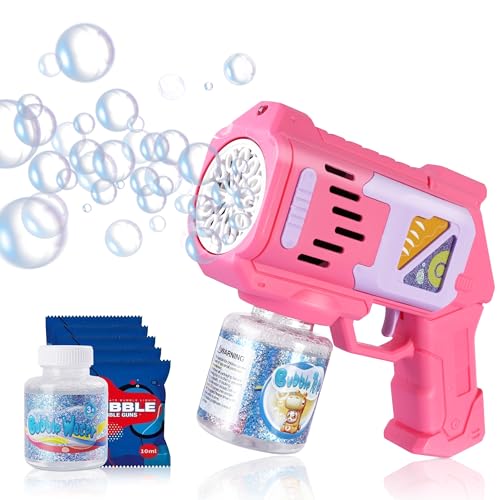 FRITEAPA Kinder Seifenblasenpistole, Seifenblasenmaschine Seifenblasen Pistole Spielzeug Mit Seifenblasen Flüssigkeit, Gartenspielzeug, Hochzeit, Outdoor Party Geburtstag Mädchen Junge Geschenk (Rosa) FRITEAPA Kinder Seifenblasenpistole, Seifenblasenmaschine Seifenblasen Pistole Spielzeug Mit Seifenblasen Flüssigkeit, Gartenspielzeug, Hochzeit, Outdoor Party Geburtstag Mädchen Junge Geschenk (Rosa) von FRITEAPA