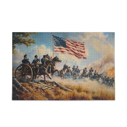 500 Teile, einzigartiges Puzzle, herausfordernd, lustiges Familienpuzzle, perfekt für Spielabende, Old Glory von FRODOTGV