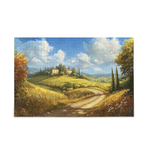 500 Teile, einzigartiges Puzzle, herausfordernd, lustiges Familienpuzzle, perfekt für Spieleabende, europäische Landschaft von FRODOTGV