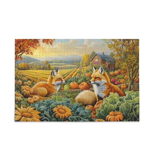 500 Teile Puzzle Puzzles für Erwachsene, herausforderndes Puzzle, perfekt für Spieleabende, Füchse im Veggie Patch von FRODOTGV