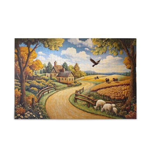 500 Teile Puzzle Puzzles für Erwachsene Perfekt für Spieleabende, Landleben von FRODOTGV