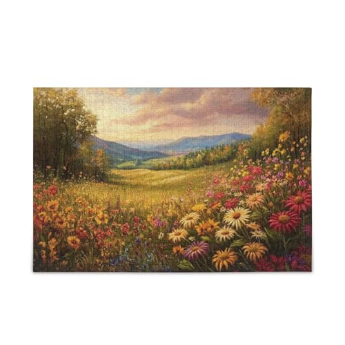 500 Teile Puzzle für Erwachsene, herausforderndes lustiges Familienpuzzle, perfekt für Spieleabende, Wildblumenernte von FRODOTGV
