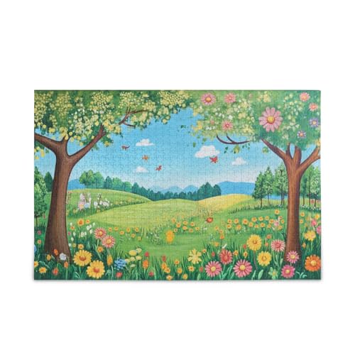 500 Teile Puzzle für Erwachsene Einzigartig Schwierig und Herausforderung, Spielzeit auf der Wiese von FRODOTGV