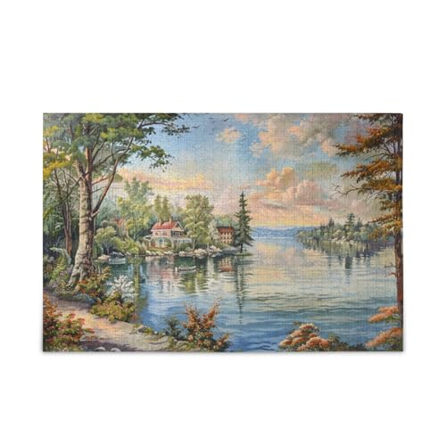 500 Teile Puzzle für Erwachsene Hard Impossible Difficult Challenging Family Puzzle, Viertes am See von FRODOTGV