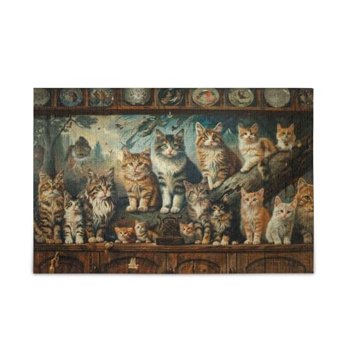 500 Teile Puzzles für Erwachsene Impossible Puzzle, Schrankkatzen von FRODOTGV