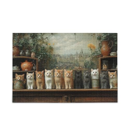 Cabinet Cats 500 Teile Einzigartige Puzzles Unmöglich Schwer Schwierig Herausfordernde Puzzle von FRODOTGV