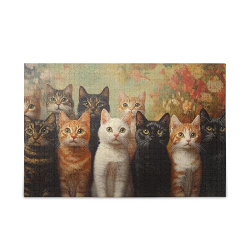 Cats on Stamps 500 Teile Puzzles für Erwachsene für Entspannung und Familienspaß von FRODOTGV