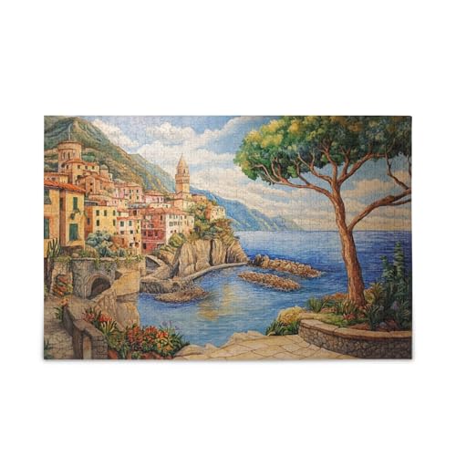 Cinque Terre einzigartige Puzzles, herausforderndes Puzzle, perfekt für Spieleabende, 500 Teile von FRODOTGV