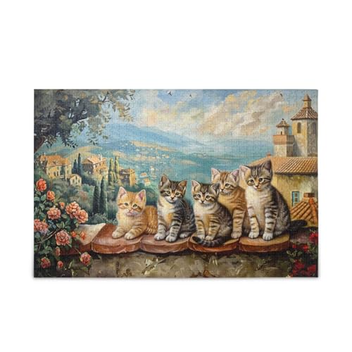 Country Cats Puzzle Puzzles für Erwachsene Impossible Puzzle 500 Teile von FRODOTGV