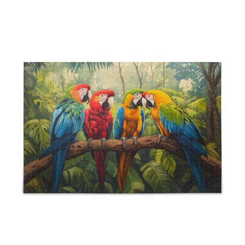 Jungle Papageien Puzzles für Erwachsene Herausfordernde und pädagogische Meisterwerke Puzzle 500 Teile von FRODOTGV