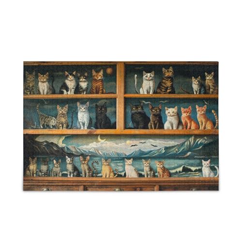 Kabinettkatzen Puzzle Puzzles für Erwachsene Perfekt für Spieleabende 500 Teile von FRODOTGV
