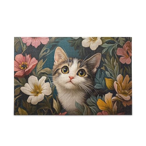 Katze Flora Puzzles für Erwachsene Familie Puzzle für Frauen Männer 500 Teile von FRODOTGV