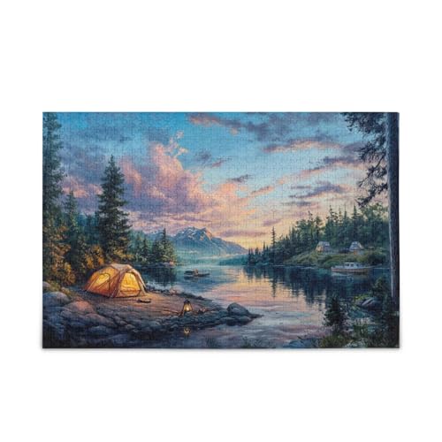 Lakeside Camping-Puzzle, 500 Teile, unmöglich, hart, schwierig, herausfordernd, Puzzle von FRODOTGV