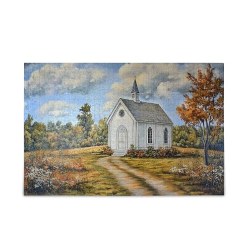 Little White Chapel Puzzle, 500 Teile, Freunde, Familie, Aktivität, Spielabende, Geschenke von FRODOTGV