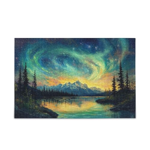 Northern Lights Puzzle für Erwachsene, 500 Teile, herausforderndes Puzzle, perfekt für Spieleabende von FRODOTGV