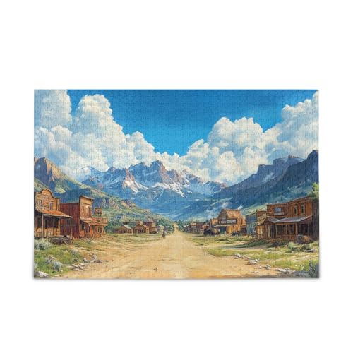 Old Western Town 500 Teile Puzzle für Erwachsene Impossible Puzzle von FRODOTGV