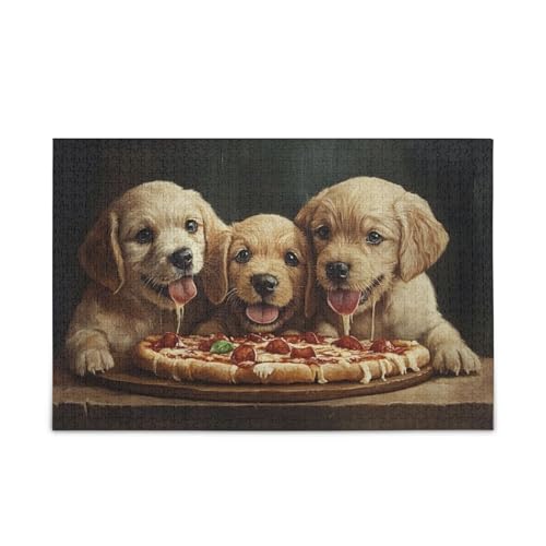 Pizza Time Pups Puzzle, 500 Teile, herausfordernd, lustiges Familienpuzzle, perfekt für Spieleabende von FRODOTGV