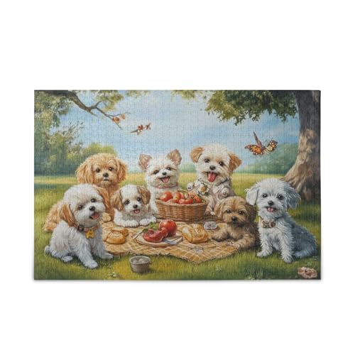 Puzzle mit 500 Teilen, einzigartig, schwierig und herausfordernd, Welpenpark-Picknick von FRODOTGV