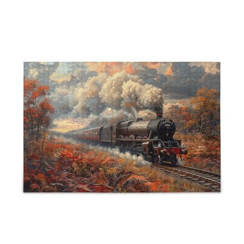 Racing The Train 500 Teile Puzzle für Erwachsene, herausforderndes Spielspielzeug von FRODOTGV