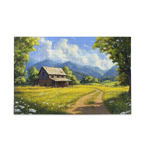 Stone House Farm 500 Teile Puzzle für Erwachsene Großes Puzzlespiel von FRODOTGV