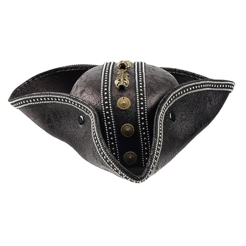 Brauner Piratenhut aus PU-Leder für Damen und Herren, Dreizack-Piratenhut für LARP Cosplay Kostüm Zubehör Brauner Piratenhut aus PU-Leder für Damen und Herren, Dreizack-Piratenhut für LARP Cosplay Kostüm Zubehör von FROMCEO