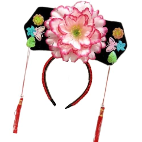 Chinesische Qitou-Stirnbänder, Bühnenprinzessin, Kopfbedeckung, Haarbänder, Konkubinen, Kopfschmuck, Haarreif, auffälliger Blumenkopfschmuck Chinesische Qitou-Stirnbänder, Bühnenprinzessin, Kopfbedeckung, Haarbänder, Konkubinen, Kopfschmuck, Haarreif, auffälliger Blumenkopfschmuck von FROMCEO