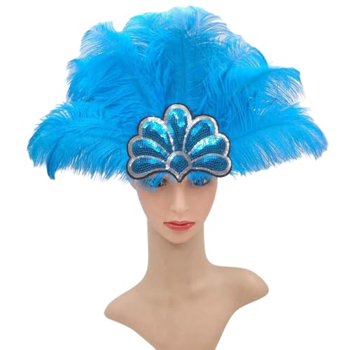 FROMCEO Beliebtes Feder-Stirnband, Karneval, Pailletten, Kopfschmuck mit elastischem Band für sicheres Tragen, Musikfestival und Bühnenshow FROMCEO Beliebtes Feder-Stirnband, Karneval, Pailletten, Kopfschmuck mit elastischem Band für sicheres Tragen, Musikfestival und Bühnenshow von FROMCEO
