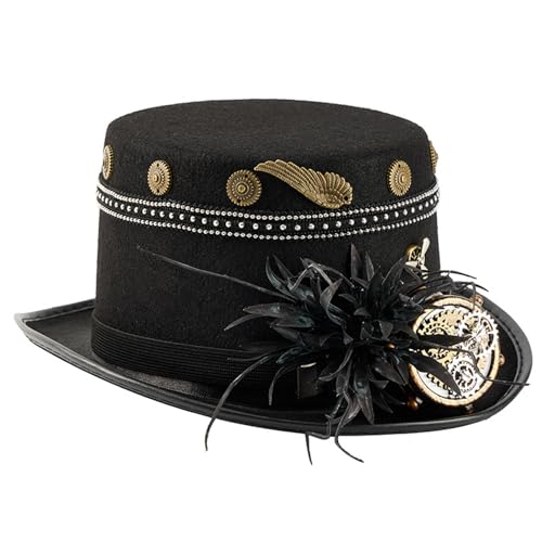 FROMCEO Hut mit Nieten im Industriealter, dunkel für Kostümpartys, Halloween, Event, Foto-Requisiten, Unisex, Gothic-Hut FROMCEO Hut mit Nieten im Industriealter, dunkel für Kostümpartys, Halloween, Event, Foto-Requisiten, Unisex, Gothic-Hut von FROMCEO