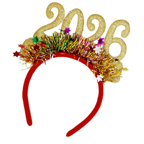 FROMCEO Schimmernde 2026 Neujahrsfeier Stirnbänder mit glitzernder Dekoration Erwachsene Kinder Silvester Kopfbedeckung für Party Festival Haarband FROMCEO Schimmernde 2026 Neujahrsfeier Stirnbänder mit glitzernder Dekoration Erwachsene Kinder Silvester Kopfbedeckung für Party Festival Haarband von FROMCEO